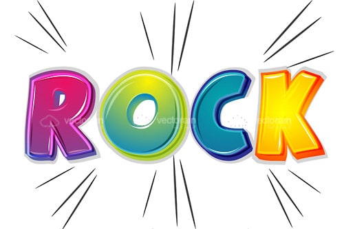 Rock Text in Fun Colourful Letters